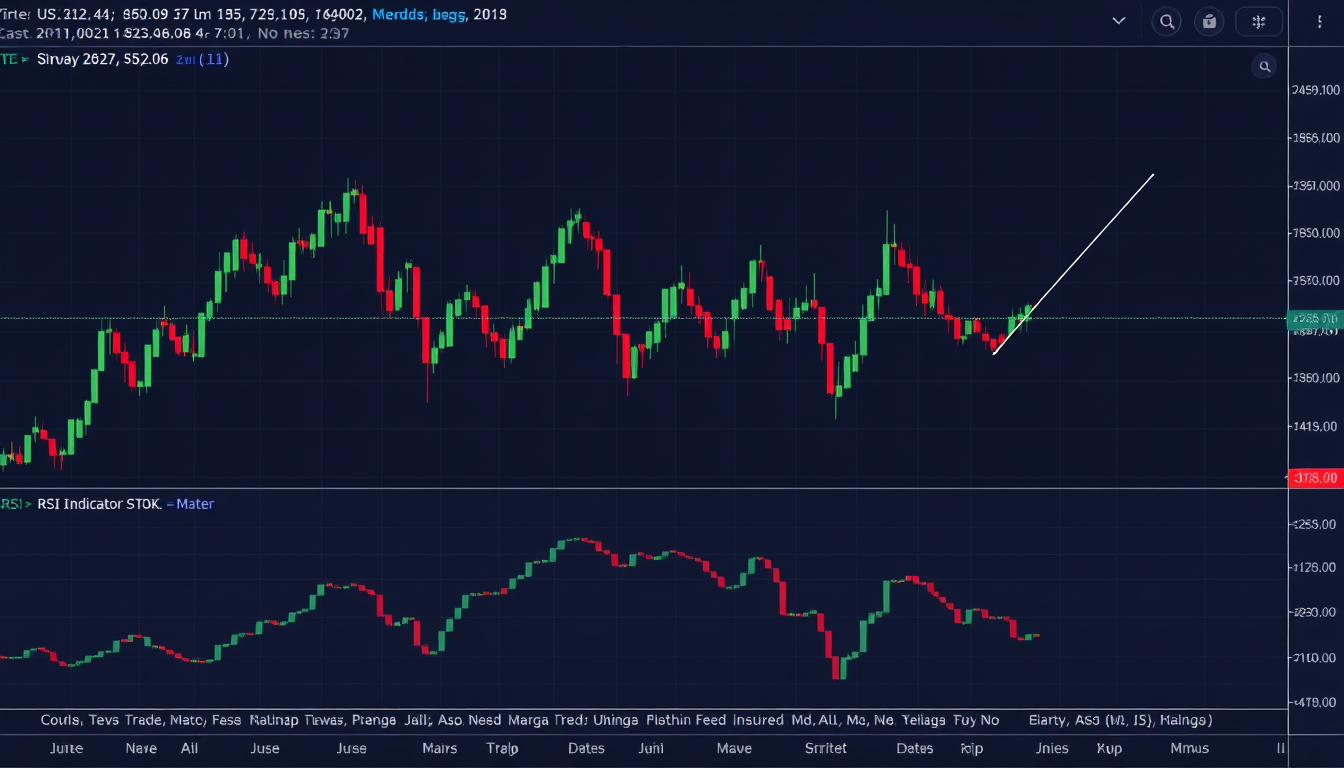 쌍봉(M자 패턴)과 RSI 하락 다이버전스가 나타난 명확한 매도 신호 차트