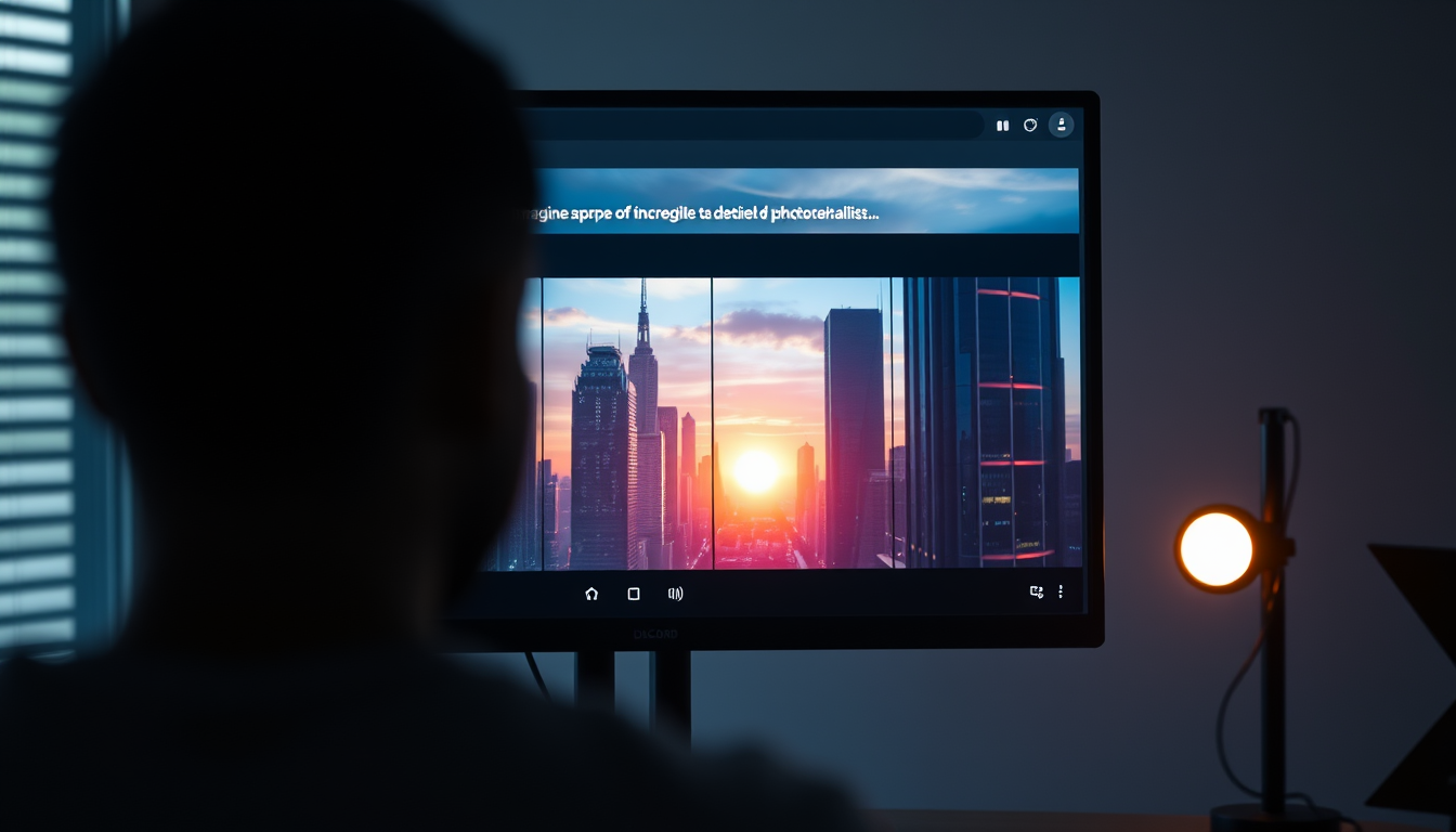 디스코드 앱을 통해 고품질 AI 이미지를 생성하는 미드저니 사용 화면