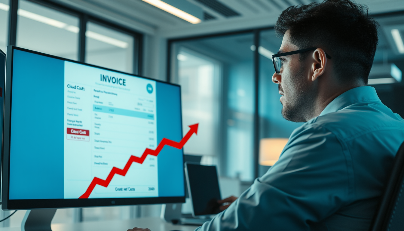 클라우드 비용 청구서를 보고 놀란 사람의 모습