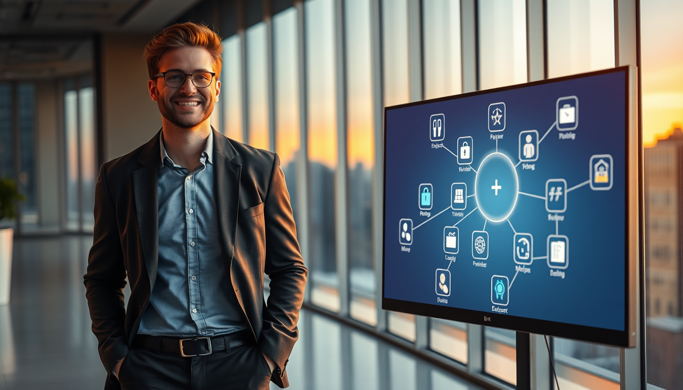 자동화 툴 덕분에 행복하게 정시 퇴근하는 직장인의 모습