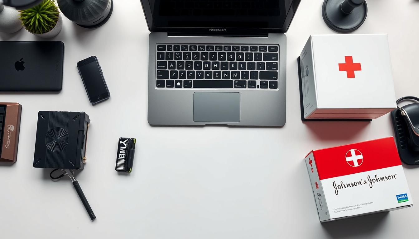 마이크로소프트 엔비디아 P&G 등 미국 대표 우량주 기업들의 제품들