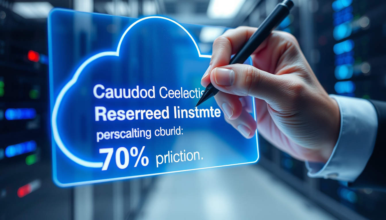 클라우드 예약 인스턴스(RI) 계약을 통해 비용을 절감하는 것을 상징하는 이미지.