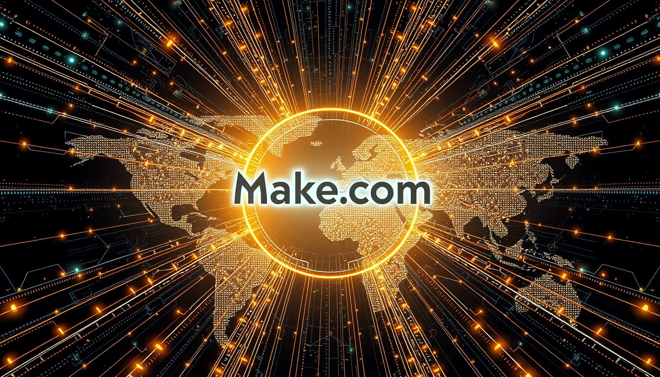 Make.com의 HTTP 모듈을 통해 전 세계의 수많은 API와 무한하게 연결되는 것을 상징하는 이미지