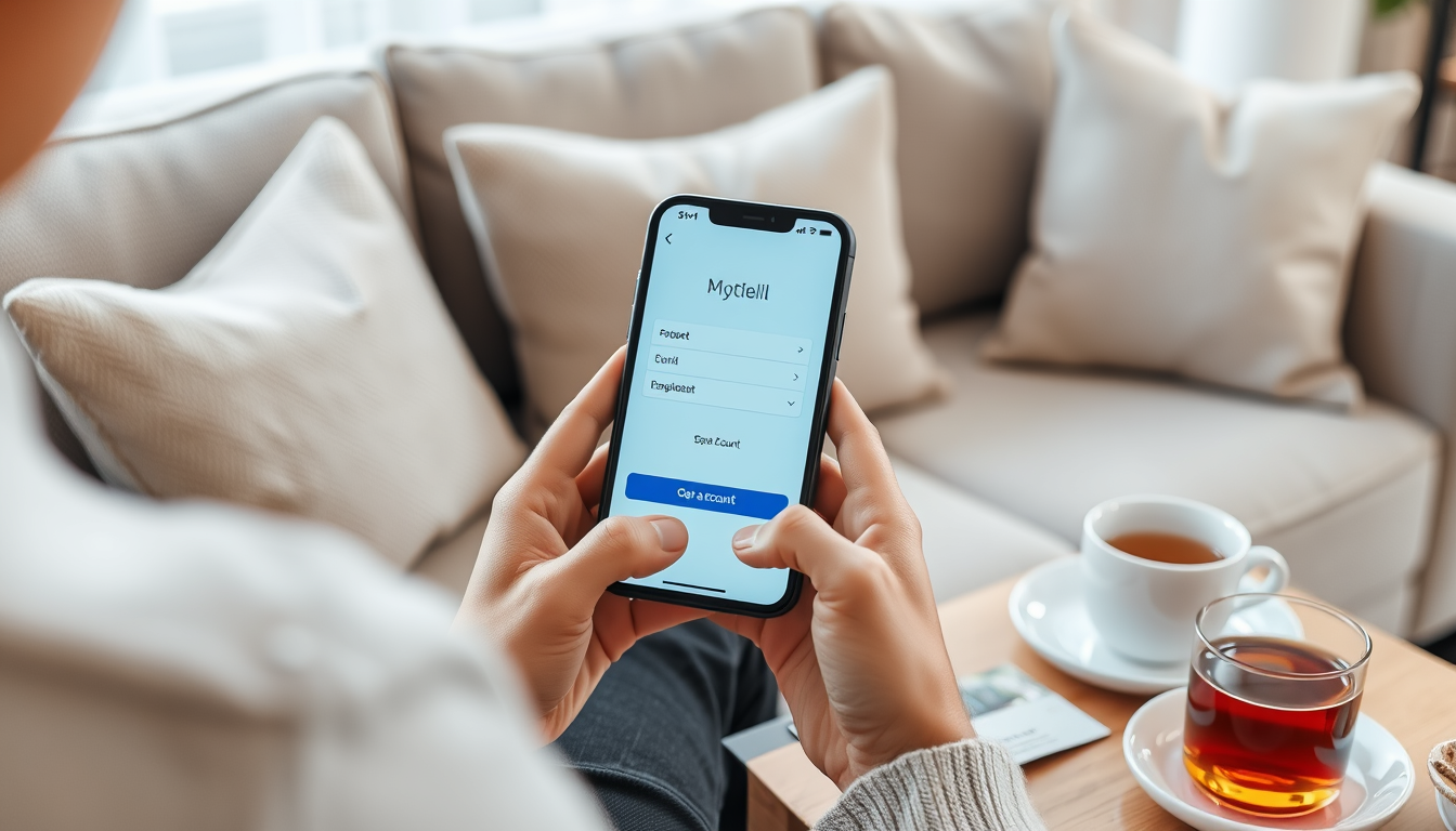 스마트폰으로 간편하게 주식 계좌를 개설하는 모습.